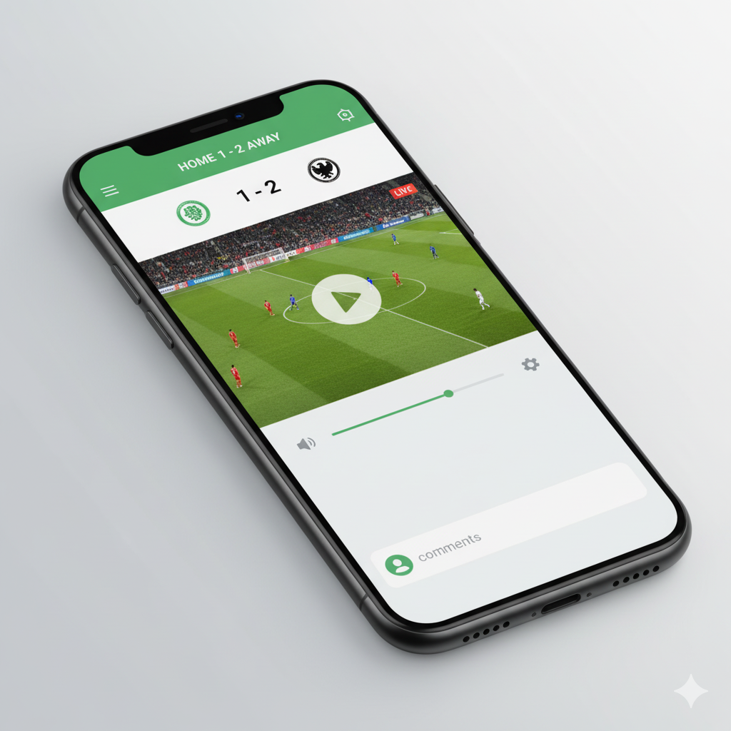 Interface do aplicativo APK Futemais mostrando futebol ao vivo