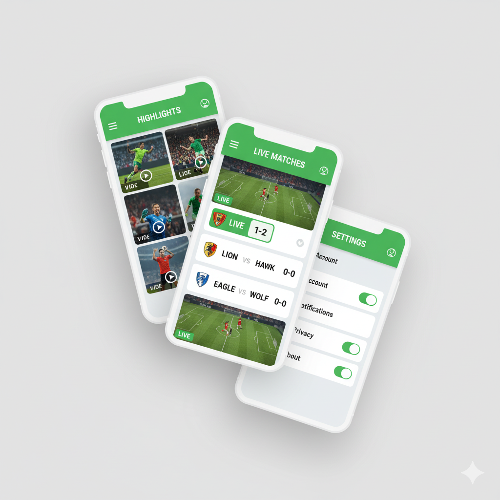 Telas e funcionalidades do aplicativo APK Futemais para Android